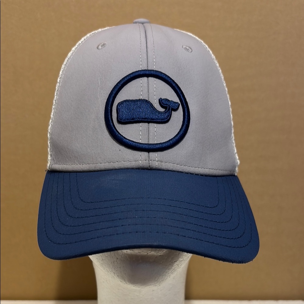 Vineyard Vines Gray and Blue trucker Hat cap snap back